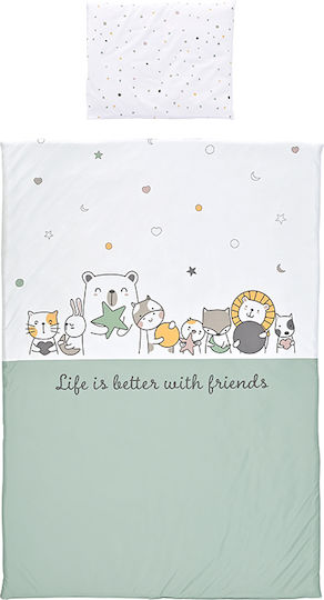 Lorelli Σετ Κούνιας Cosy Ranforce Happy Friends Mint 3τμχ