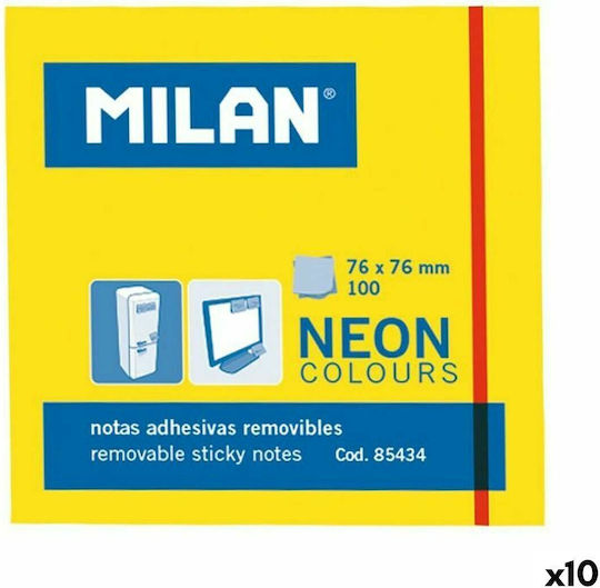 Самозалепващи листчета Milan 76 x 76 мм жълти X10