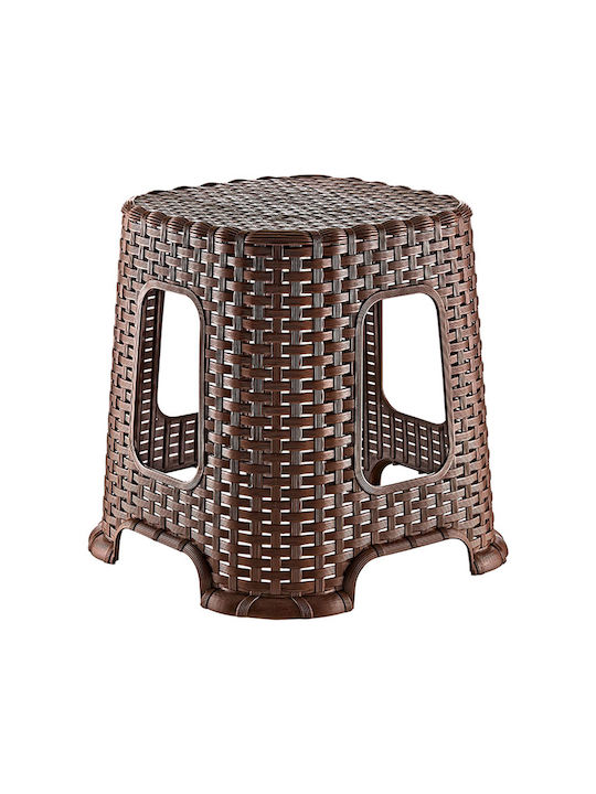 Plastic Garden Stool Outdoor Brown 26x26x32cm