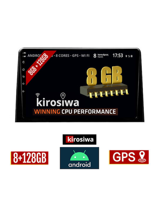 Kirosiwa Auto-Audiosystem für Peugeot Rifter 2017 (Bluetooth/USB/AUX/WiFi/GPS) mit Touchscreen 10"
