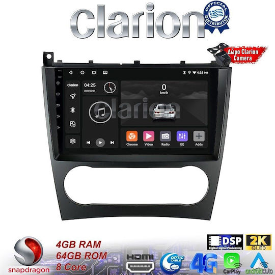 Clarion Auto-Audiosystem für Mercedes-Benz C Klasse 2004>2008 (Bluetooth/USB/WiFi/GPS/Apple-Carplay/Android-Auto) mit Touchscreen 9"