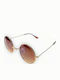 Woman's Fashion Women's Sunglasses with Gold Metal Frame and Brown Gradient Lens G-18