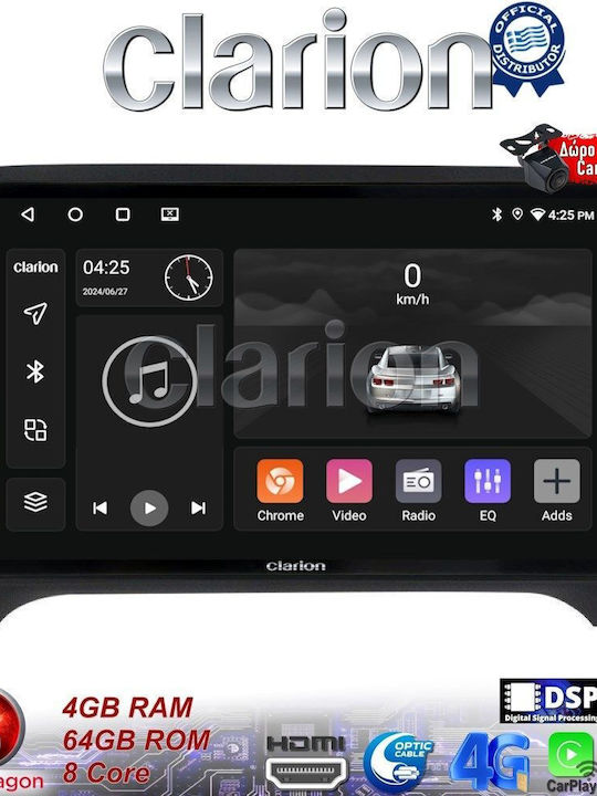 Clarion Auto-Audiosystem für Audi E-Commerce-Website 2007 > 2014 (Bluetooth/USB/WiFi/GPS/Apple-Carplay/Android-Auto) mit Touchscreen 9"