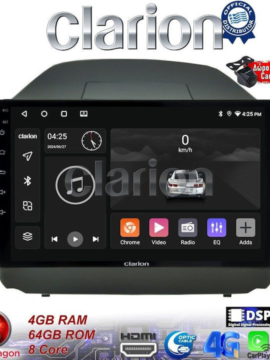 Clarion Auto-Audiosystem für Hyundai iX35 2009>2015 (Bluetooth/USB/WiFi/GPS/Apple-Carplay/Android-Auto)