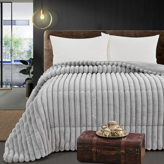 Beauty Home Κουβερτοπάπλωμα Υπέρδιπλο 220x240εκ. Γκρί