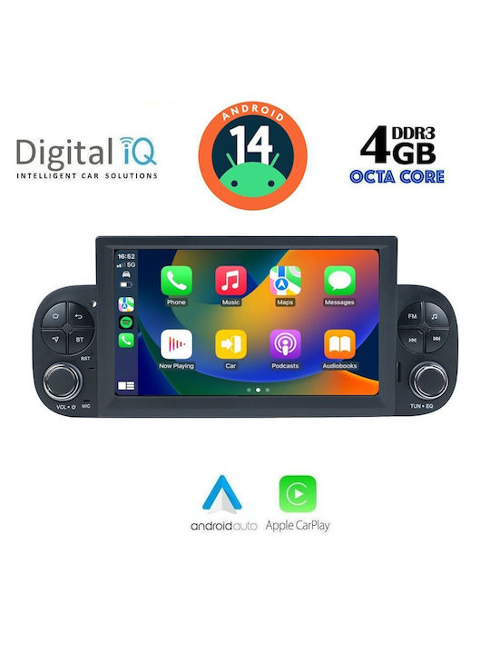 Digital IQ Sistem Audio Auto pentru Fiat Panda 2012-2021 (Bluetooth/USB/AUX/WiFi/GPS/Apple-Carplay/Android-Auto) cu Ecran Tactil 7"