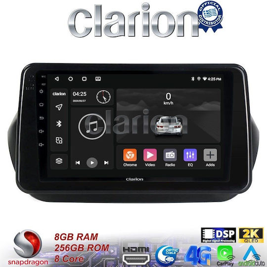 Clarion Ηχοσύστημα Αυτοκινήτου για Peugeot Bipper Fiat Fiorino Citroen Nemo 2008> (Bluetooth/USB/WiFi/GPS/Apple-Carplay/Android-Auto) με Οθόνη Αφής 9"