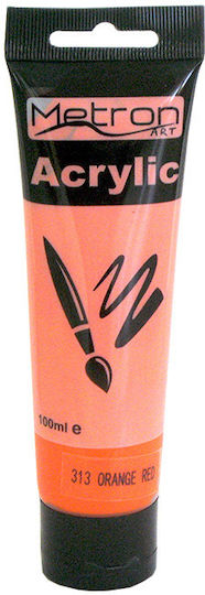 Metron Art Χρωμα Ακρυλικα 100ml Orange Red 6 Τεμαχια Προιόν Πωλείται Μεμονωμένα Τεμάχια Του Ενός