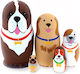 Set aus 5 Champion-Hund-Matroschka-Puppen 10,5 cm Azhna Mz0502vz-07