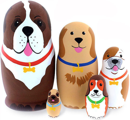 Set aus 5 Champion-Hund-Matroschka-Puppen 10,5 cm Azhna Mz0502vz-07