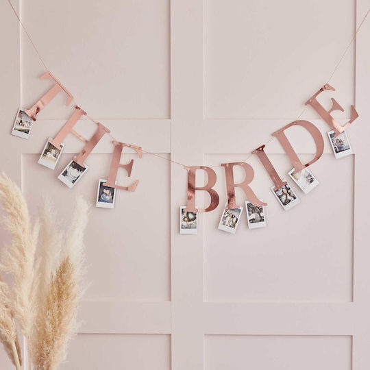 Rose Gold Bride Hen Party Bunting Photo Pegs