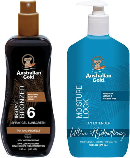 Australian Gold Bronzing Spray Gel Spf 6 + Moisture Lock 473ml