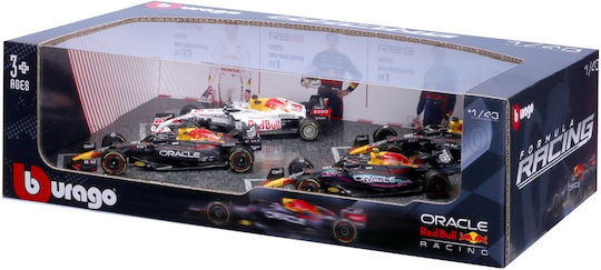 Red Bull Set F1 Scale 1:43 4x RB19 Team Oracle Red Bull 2023 Max Verstappen 2023 Sergio Perez And 2021 Matt Blue White Bburago BU38092