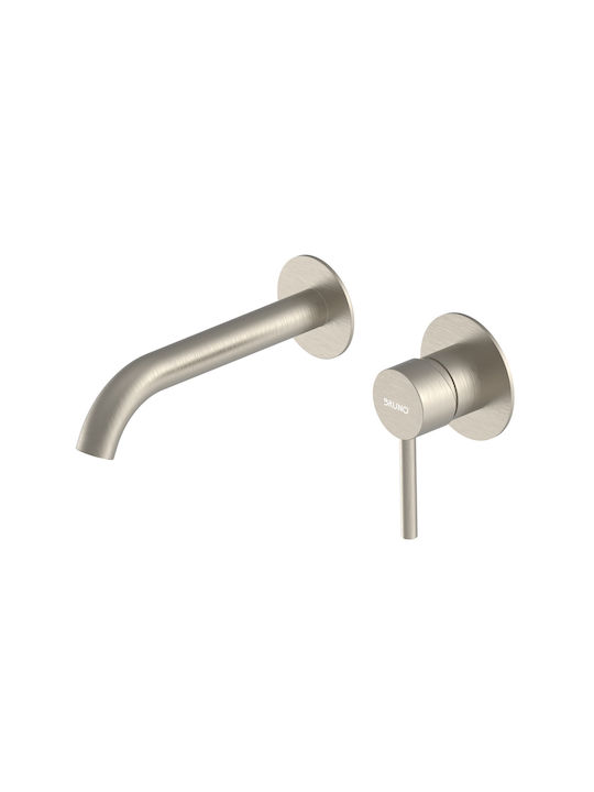 Bruno Built-in Mixer & Spout Set for for Bathroom Sink Silver