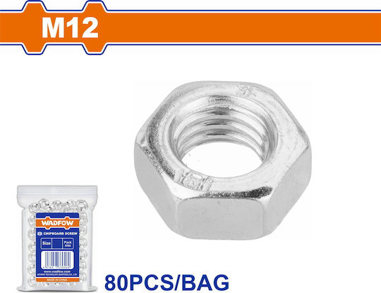 Wadfow Παξιμάδι για Βίδα M12mm 80τμχ DIN 934