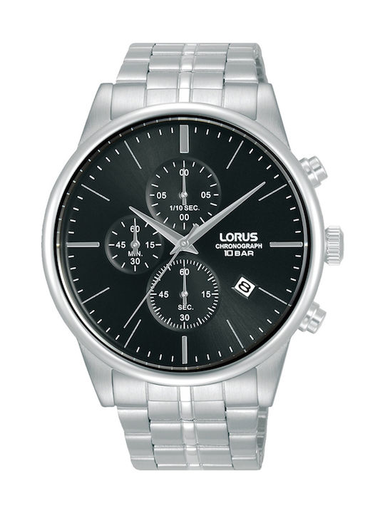 Lorus Urban Ανδρικό Ρολόι 43mm Χρονογράφος Μπαταρίας με Ασημί Μεταλλικό Μπρασελέ
