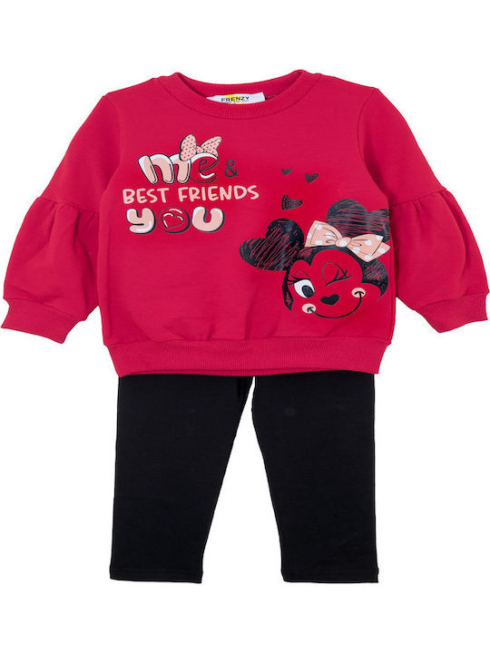 Kinder-Set mit Leggings Winter 2Stück Rot
