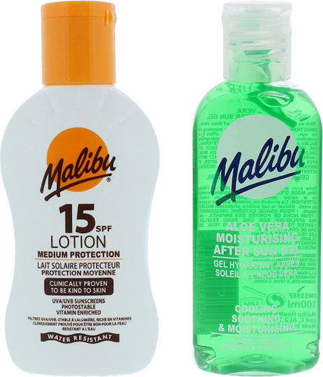 Malibu Waterproof Balm Spf15 100ml + Aloe After Sun 100ml