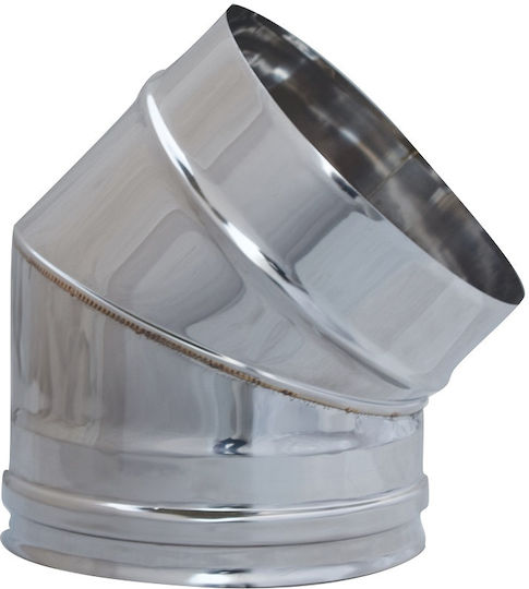 Edelstahl Kaminbogen 45° Einfachwandig Inox 316 Φ80