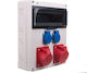 Construction Switchgear Rs-12 Mod 2x2p+z 3p+n+z 16A 3p+n+z 32A Ip44 Gray 6210-00