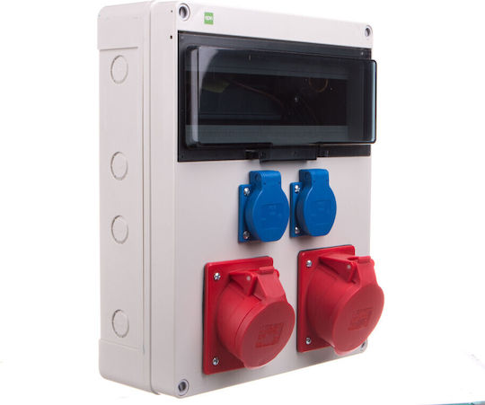 Construction Switchgear Rs-12 Mod 2x2p+z 3p+n+z 16A 3p+n+z 32A Ip44 Gray 6210-00