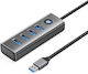 Orico Hub 4 Θυρών USB 3.0 με σύνδεση USB-A Γκρι