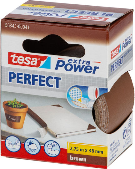 Tesa Fabric Adhesive Tape 2.75m x 38mm Extra Power Brown Perfekt 56343
