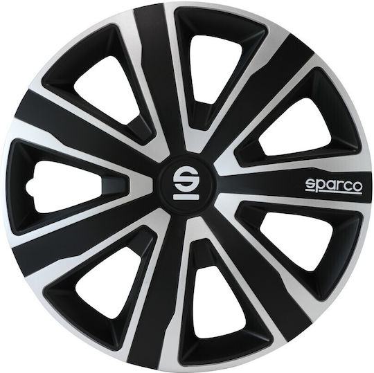 Sparco Set Capace de Roți Auto 4 Bucăți 14 Inch Negru/Negru