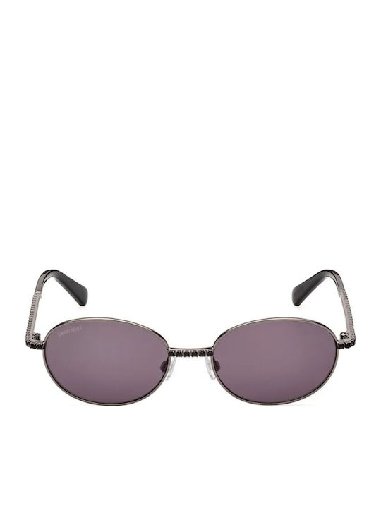 Swarovski Unisex Sunglasses with Silver Metal Frame and Purple Lens SK342 08A