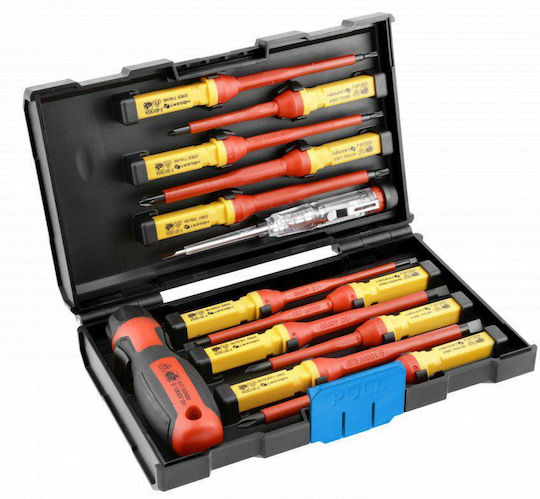 Set de șurubelnițe izolate Hogert 1000V, 13 piese