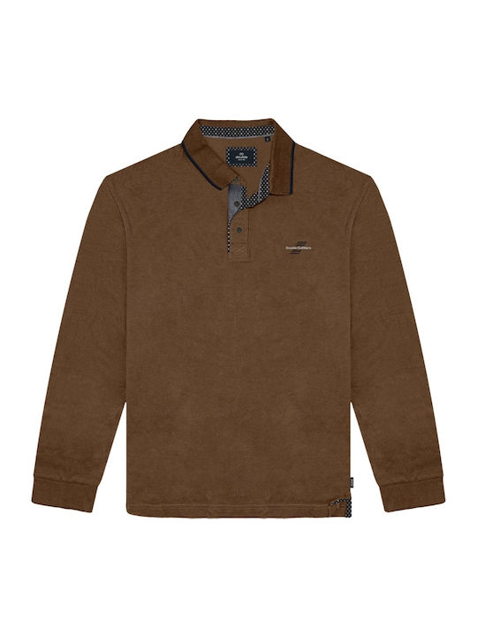 Double Polo Langarmbluse Camel