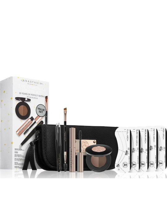 Anastasia Beverly Hills 25 Years Of Perfect Brows Σετ Μακιγιάζ για Μάτια & Φρύδια με Νεσεσέρ Soft Brown 6τμχ