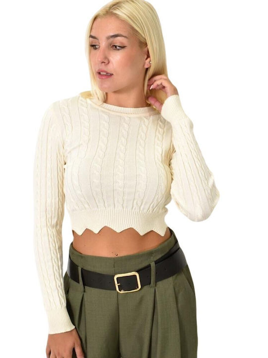 Potre Women's Crop Top Ecru