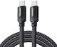 Essager Regular USB 2.0 Cablu USB-C bărbătesc - USB-C 240W Negru 1m (827T11)