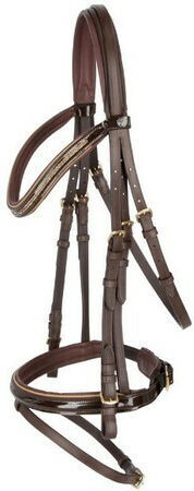 Kerbl Brown Leather Bridle English Soft Padding on Forehead Noseband Neck Bridle Kingston Engl Combi Model Full Kerbl 4018653957004
