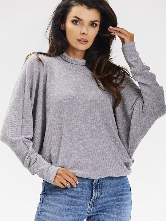 Awama Damen Pullover Rollkragen grey