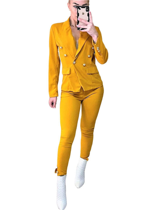 Woman's Fashion Women's Yellow Set with Trousers