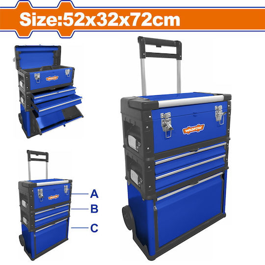 Wadfow Kunststoff Werkzeugkiste B52xT32xH72cm