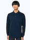 Polo Long Sleeve Blouse Petrol Blue