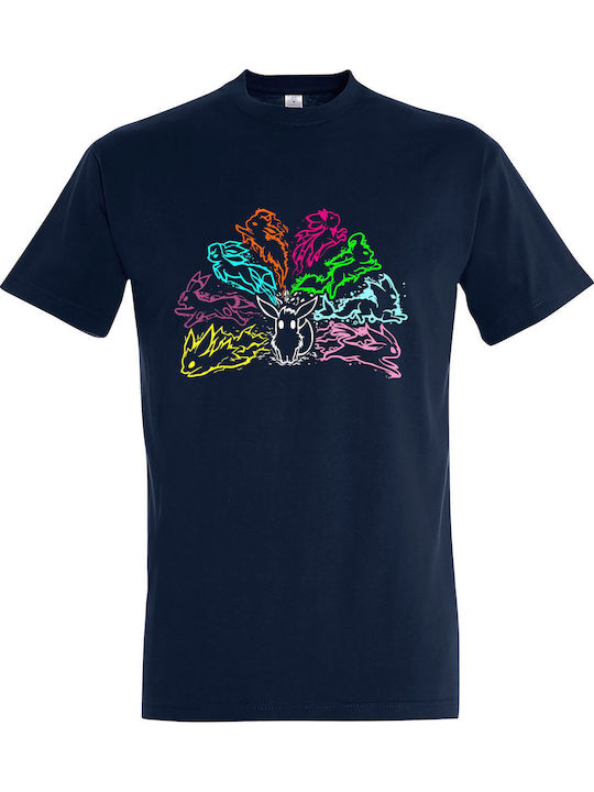 kirikoko Pokemon Fanart T-shirt Pokemon Navy Bl...
