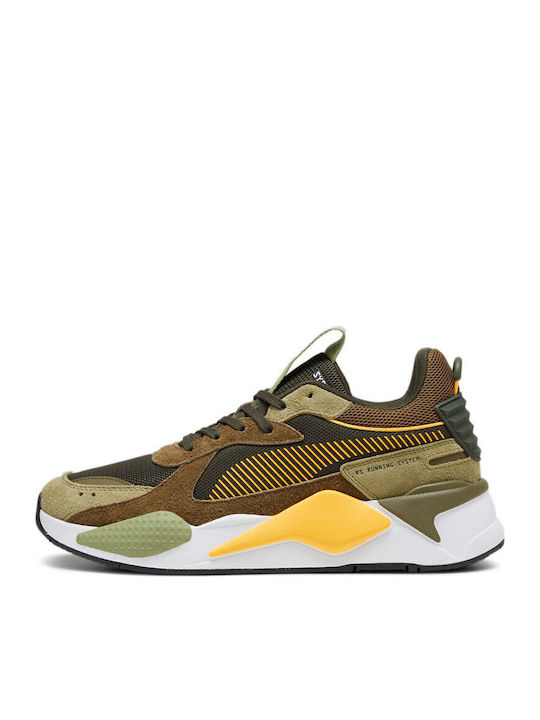 Heritage Herren Chunky Sneakers Dark Olive-sun Stream