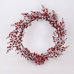 Wreath with Red Snowy Berries 45cm