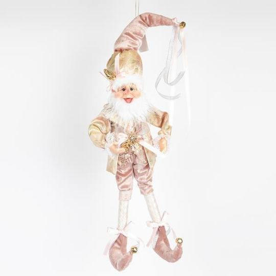Eurolamp Christmas Plastic Figure Elf Rose Gold Height 8cm