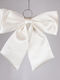 White Bow with Crystals 44cm