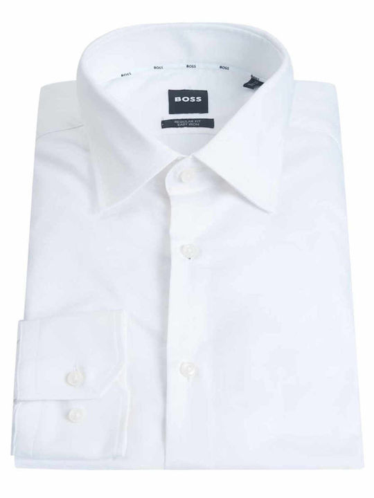 Boss Long-sleeved Cotton Shirt White