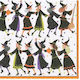 Cocktail Witches Conga Line Party Napkins 12.5x12.5cm Caspari 20 Pieces