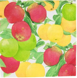 Luncheon Apples Party Napkins 16.5x16.5cm Caspari 20 Pieces