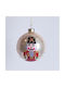 Set of 4 Glass Ecru Ball Ornaments 8cm Champagne with Nutcracker