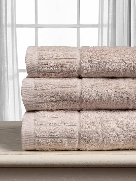 Silk Fashion Melodia 40x60cm Beige Bath Towel W...
