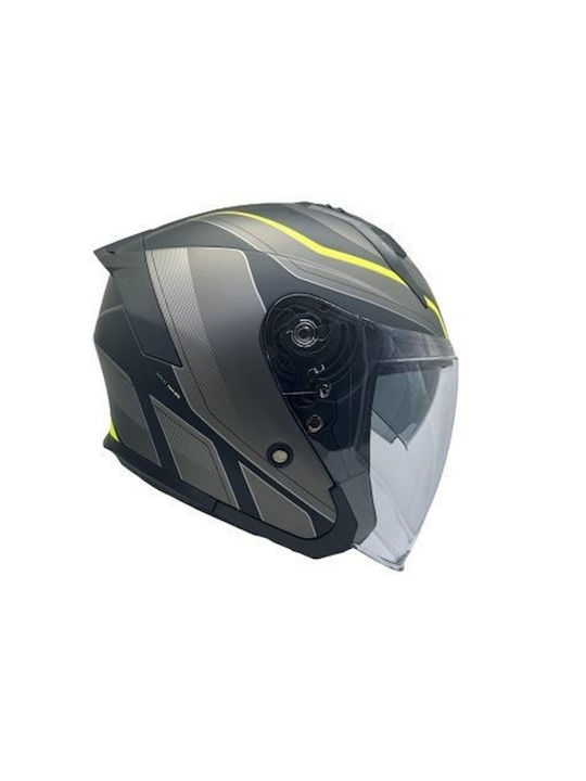 Faseed 620 Jet with Sun Visor ECE 22.06 Black Matte - Fluo Yellow